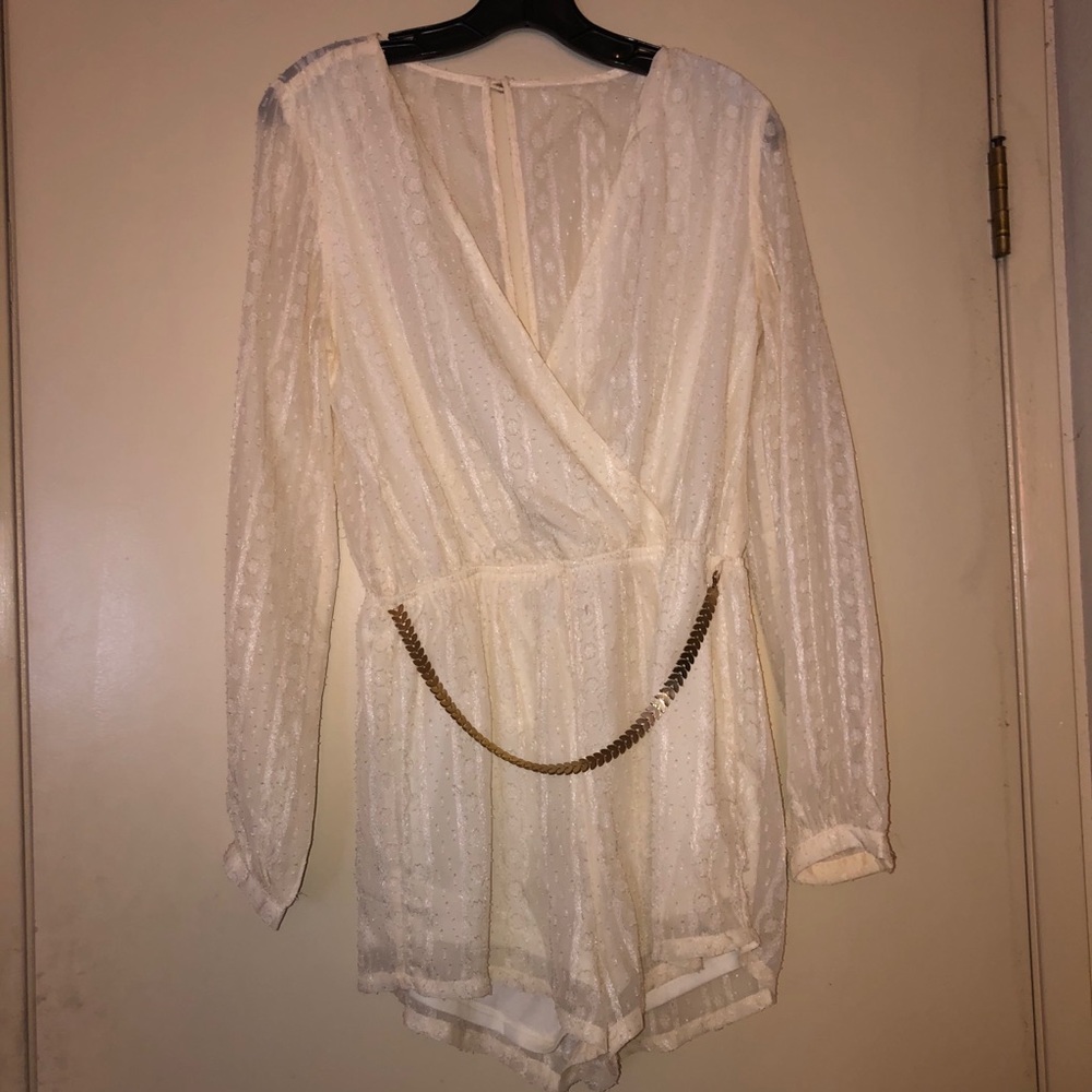 Light Cream Long Sleeve Romper